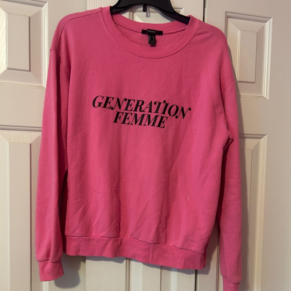 Forever 21 Pink Crew Neck Sweater